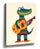 Colorful crocodile playing guitar canvas wall art illustration