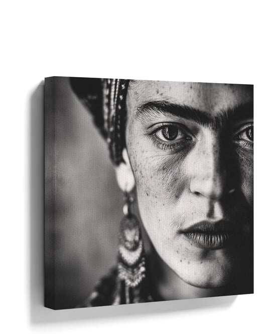 Fine art black and white female portrait with an intense gaze