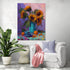Vibrant still life with sunflowers and blue cup, bringing warmth and color to a living room