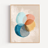 Poster abstrait cercles bleus - Douceur graphique qui apaise le regard