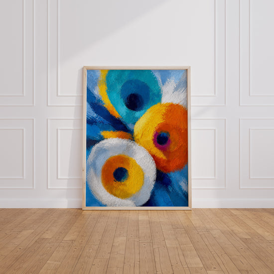 Poster abstrait cercles colorés - Vibrations douces façon Kandinsky — Vierge - living-room