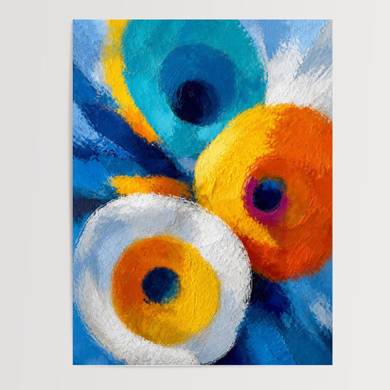 Poster abstrait cercles colorés - Vibrations douces façon Kandinsky — Vierge - poster-presentation-produit