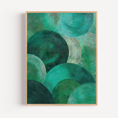 Poster abstrait cercles émeraude - Douceur aquatique qui apaise le regard