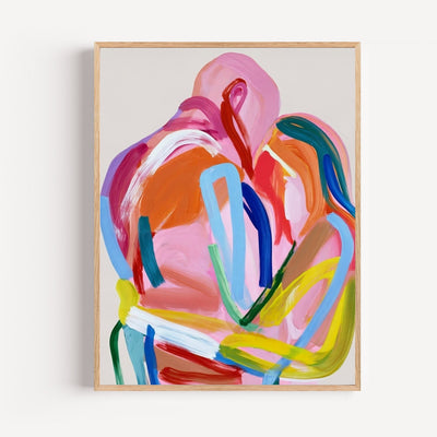 Poster abstrait multicolore - Vagues de couleurs et énergie lumineuse