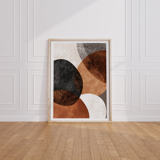 Poster Abstrait organique - Formes douces et nuances de terre — Vierge - living-room