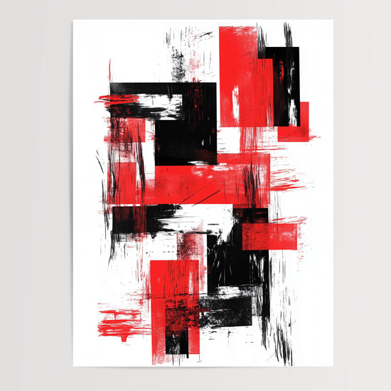 Poster Abstrait rouge et noir - Énergie graphique et moderne — Vierge - poster-presentation-produit