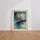 Poster abstrait turquoise et mauve - Douceur aquatique et lumineuse — Vierge - living-room — passe-partout blanc