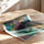 Poster abstrait turquoise et mauve - Douceur aquatique et lumineuse — Vierge - poster-enroullé — passe-partout blanc