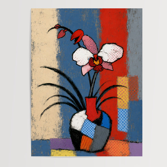 Poster & affiche Orchidée pop art - Énergie graphique et audace florale — Vierge - poster-presentation-produit