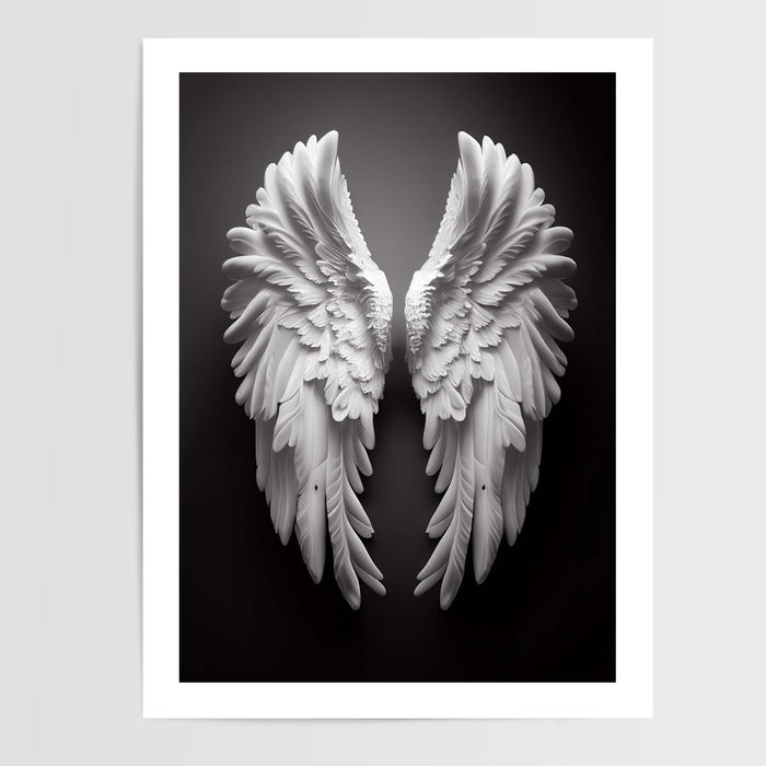Poster Ailes d'ange - Douceur céleste et pureté apaisante — Vierge - poster-presentation-produit — passe-partout blanc