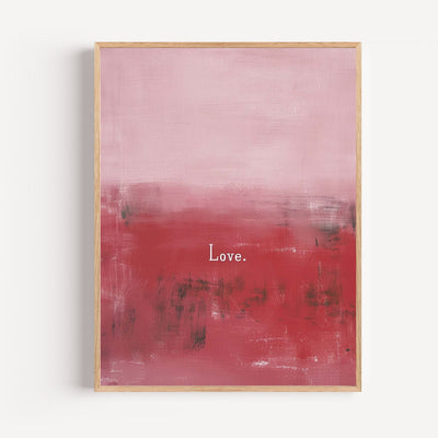 Poster Amour abstrait - Douceur rose et rouge pour un intérieur tendre