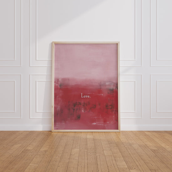 Poster Amour abstrait - Douceur rose et rouge pour un intérieur tendre — Vierge - living-room
