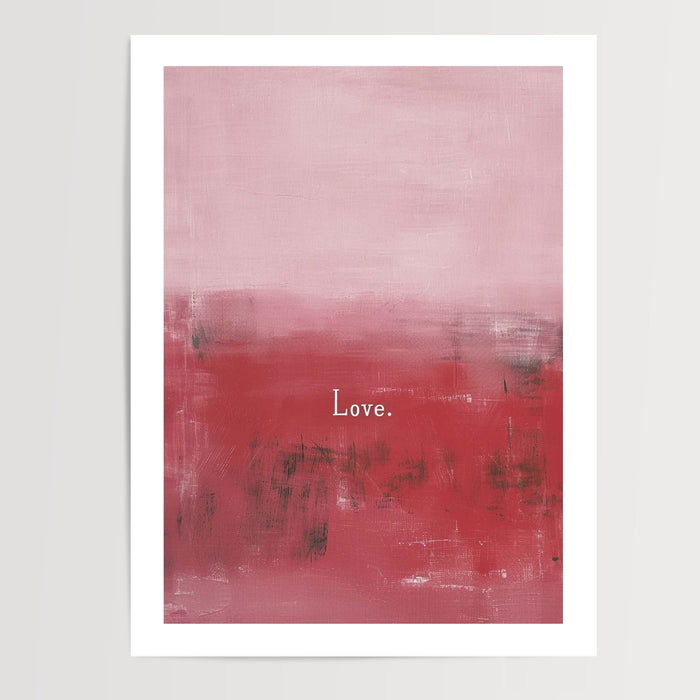 Poster Amour abstrait - Douceur rose et rouge pour un intérieur tendre — Vierge - poster-presentation-produit — passe-partout blanc