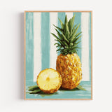 Poster Ananas doré - Un air de vacances rétro et ensoleillé