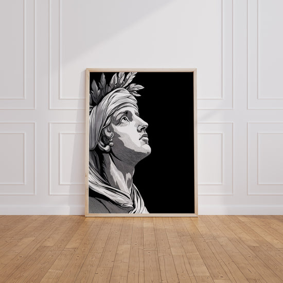 Poster Apollon - Portrait sculpté en noir et blanc — Vierge - living-room