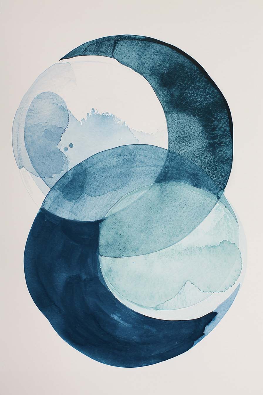 Aquatic Embrace – Blue Harmonies Abstract Canvas Wall Art