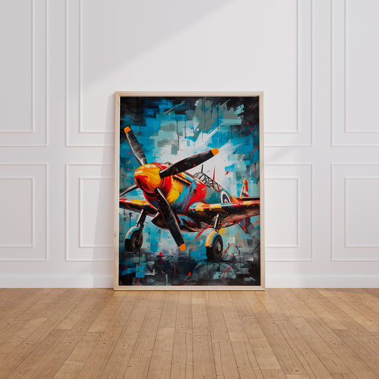 Poster Avion de chasse Spitfire - Souffle héroïque de l'aviation — Vierge - living-room