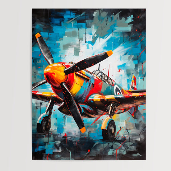 Poster Avion de chasse Spitfire - Souffle héroïque de l'aviation — Vierge - poster-presentation-produit