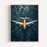 Poster Avion - Envol paisible au-dessus d'une mer de nuages