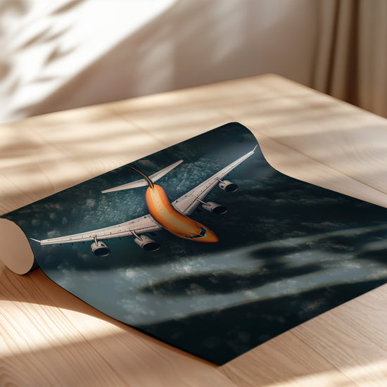 Poster Avion - Envol paisible au-dessus d'une mer de nuages — Vierge - poster-enroullé