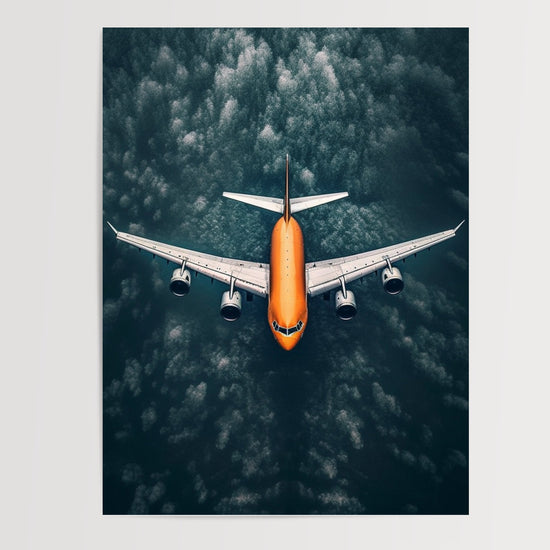 Poster Avion - Envol paisible au-dessus d'une mer de nuages — Vierge - poster-presentation-produit