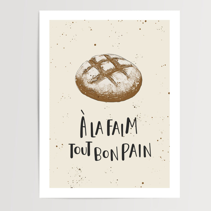Poster Baguette rustique - Le bon pain à la française — Vierge - poster-presentation-produit — passe-partout blanc