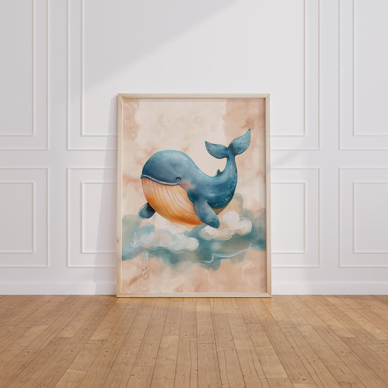 Poster Baleine souriante - Douceur et doux rêves pour la chambre de bébé — Vierge - living-room