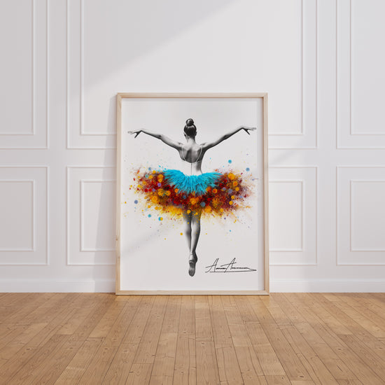 Poster Ballerine fleurie - Une danse tout en douceur et en couleurs — Vierge - living-room