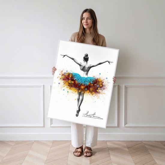 Poster Ballerine fleurie - Une danse tout en douceur et en couleurs — Vierge - poster-femme-debout