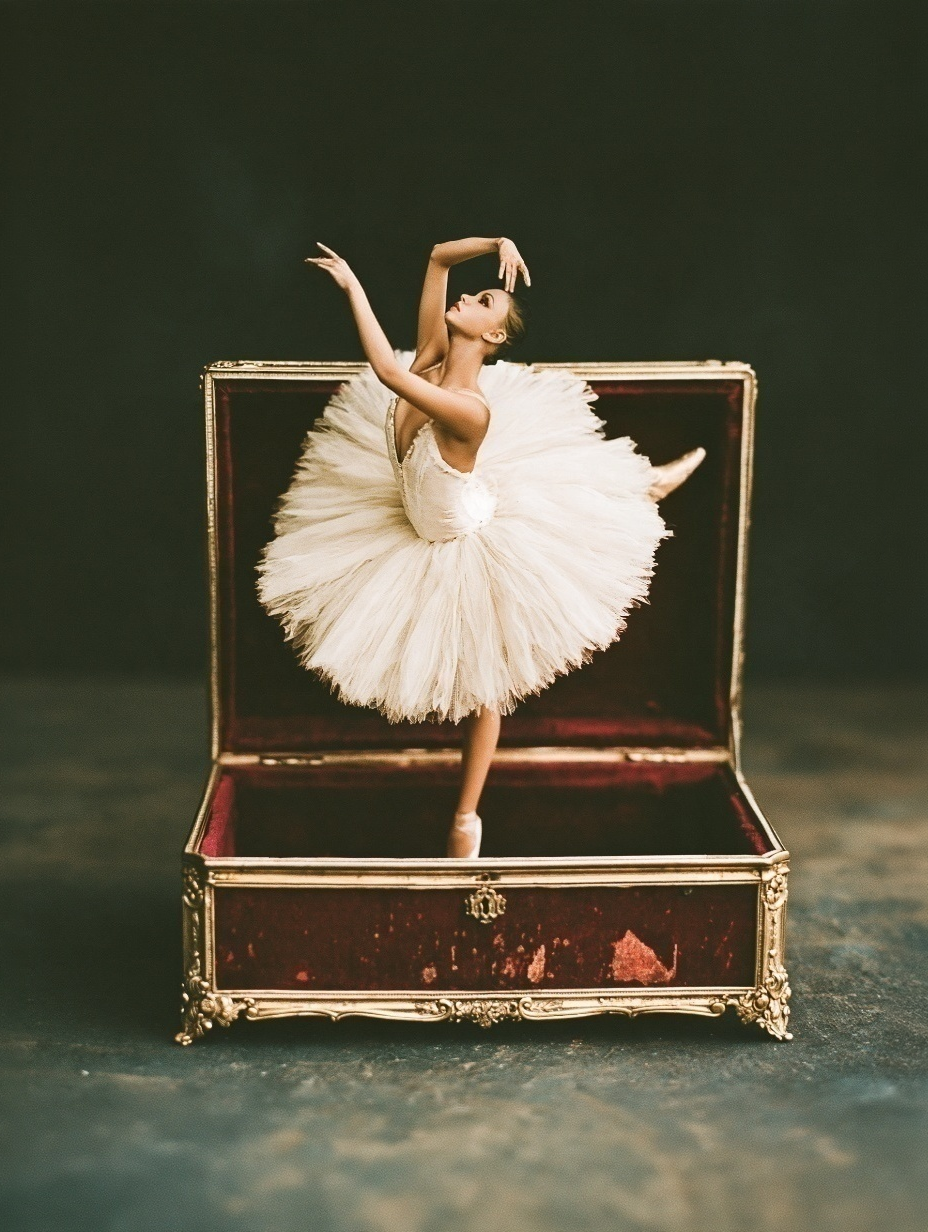 Ballerina Poster – Ballet Wall Art in a Gilded Jewelry Box