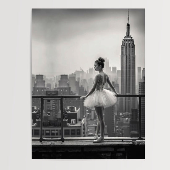 Poster Ballerine New York - Grâce suspendue au-dessus des gratte-ciel — Vierge - poster-presentation-produit