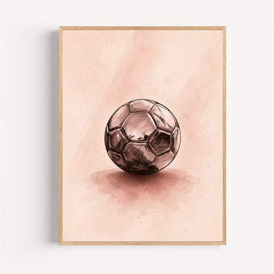 Poster Ballon de foot - Croquis vintage et passion du terrain