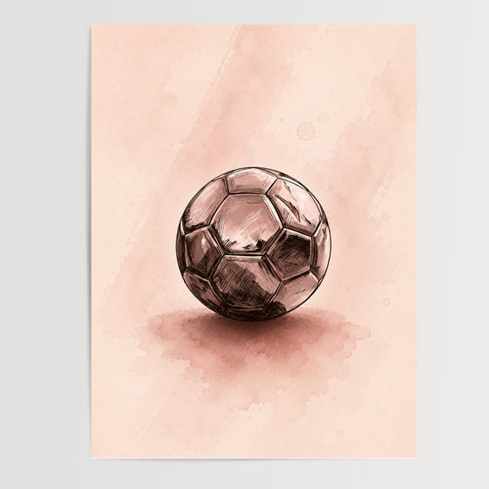 Poster Ballon de foot - Croquis vintage et passion du terrain — Vierge - poster-presentation-produit