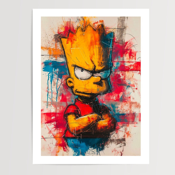 Poster Bart Simpson - L'attitude pop qui pimente la chambre ado — Vierge - poster-presentation-produit — passe-partout blanc