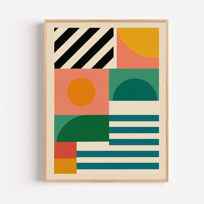 Poster Bauhaus - Formes douces et couleurs de soleil