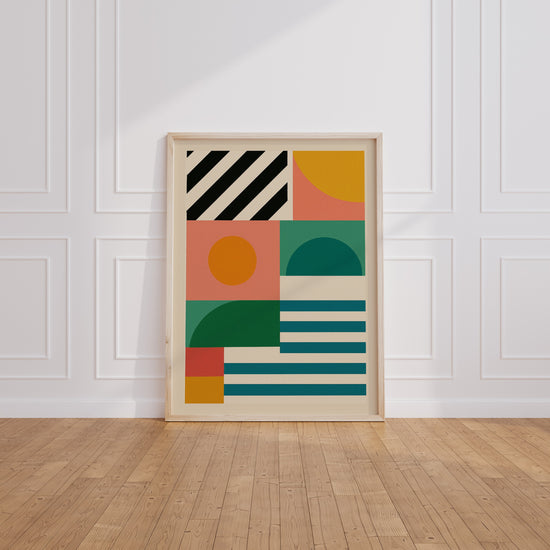 Poster Bauhaus - Formes douces et couleurs de soleil — Vierge - living-room