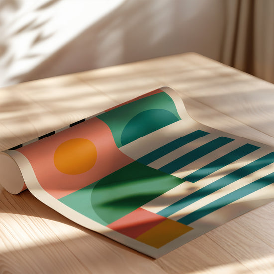 Poster Bauhaus - Formes douces et couleurs de soleil — Vierge - poster-enroullé