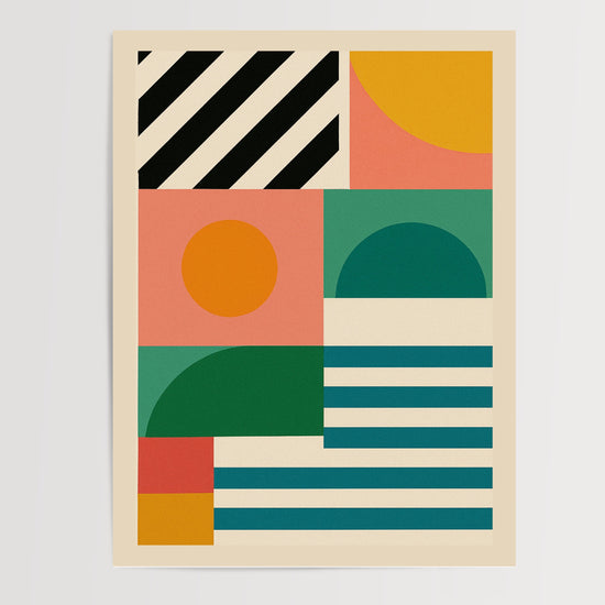 Poster Bauhaus - Formes douces et couleurs de soleil — Vierge - poster-presentation-produit