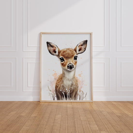 Poster Biche - Douceur pastel pour une chambre de petite fille — Vierge - living-room