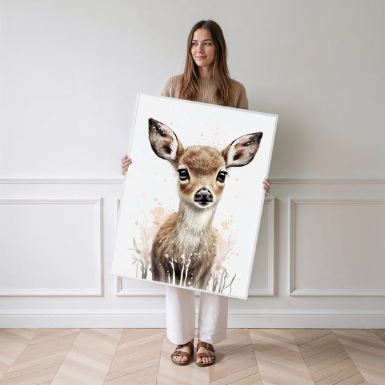 Poster Biche - Douceur pastel pour une chambre de petite fille — Vierge - poster-femme-debout
