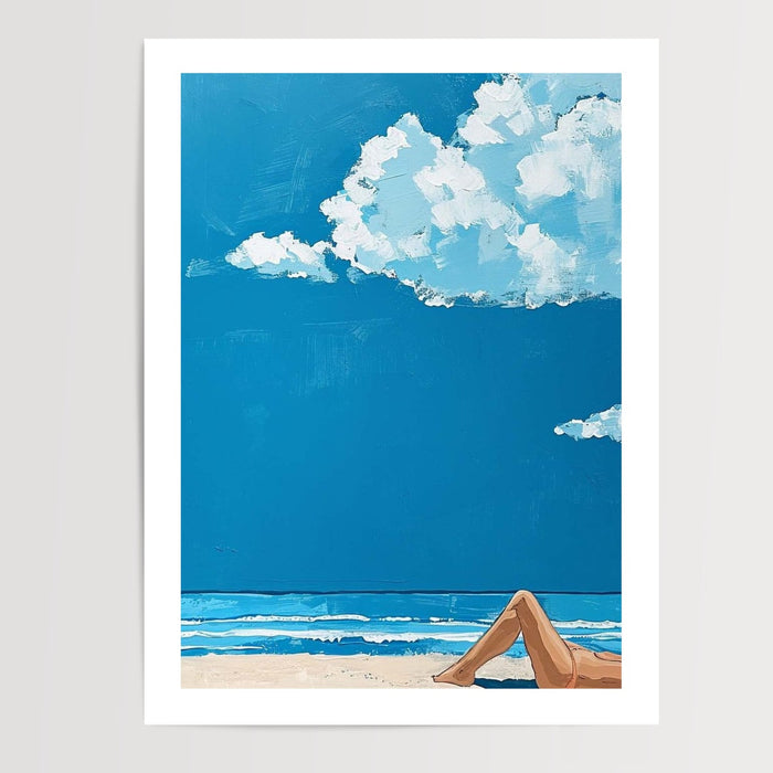 Poster Bord de mer - Les pieds dans le sable tiède — Vierge - poster-presentation-produit — passe-partout blanc