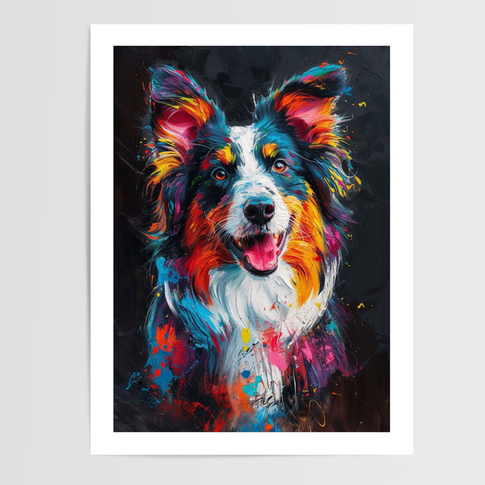 Poster Border Collie - Le regard vif d'un compagnon plein de vie — Vierge - poster-presentation-produit — passe-partout blanc