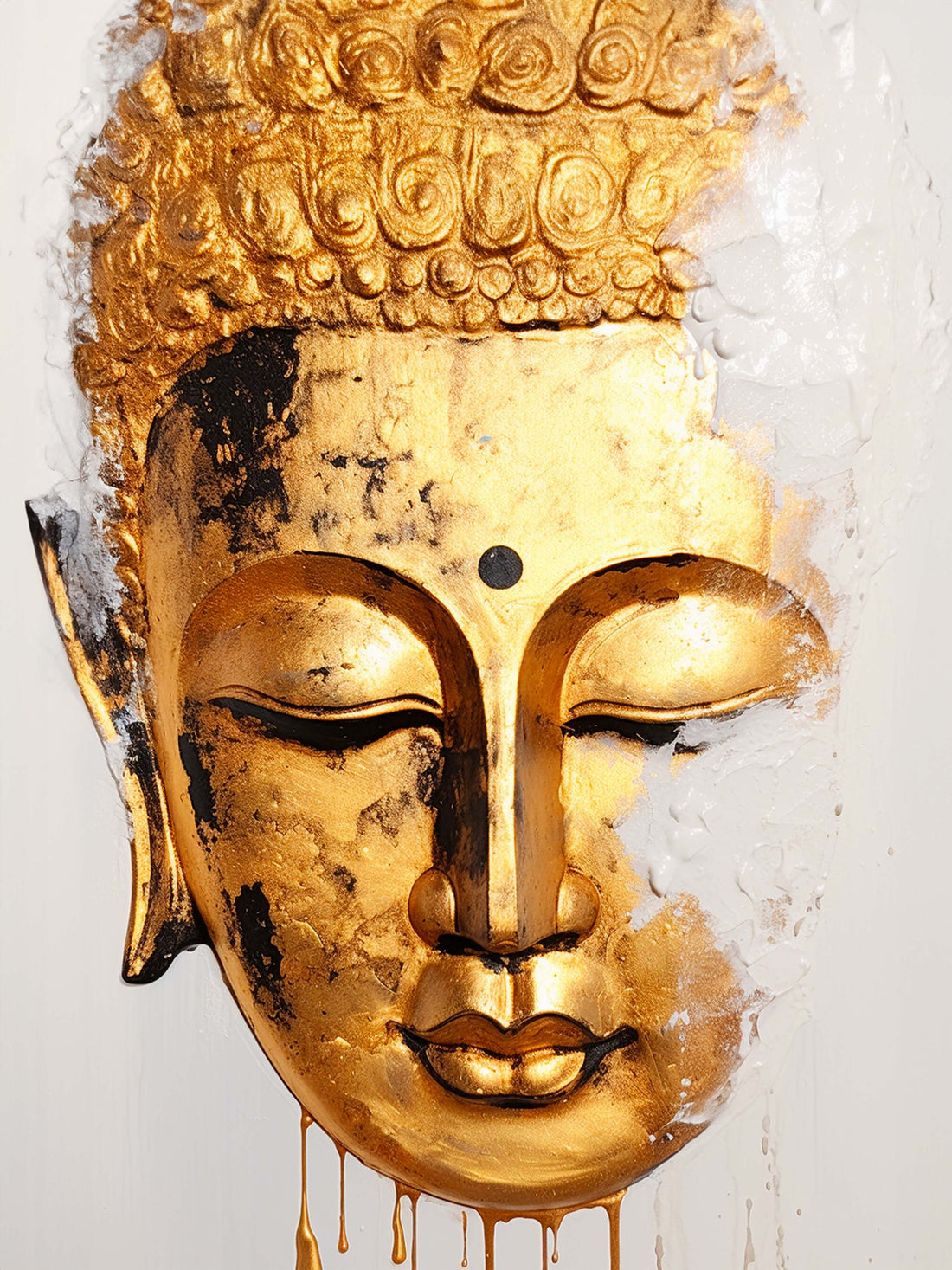Poster Bouddha doré - Visage serein de l'éveil