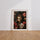 Poster Bouddha fleuri - Sérénité dorée entre fleurs exotiques — Vierge - living-room — passe-partout blanc