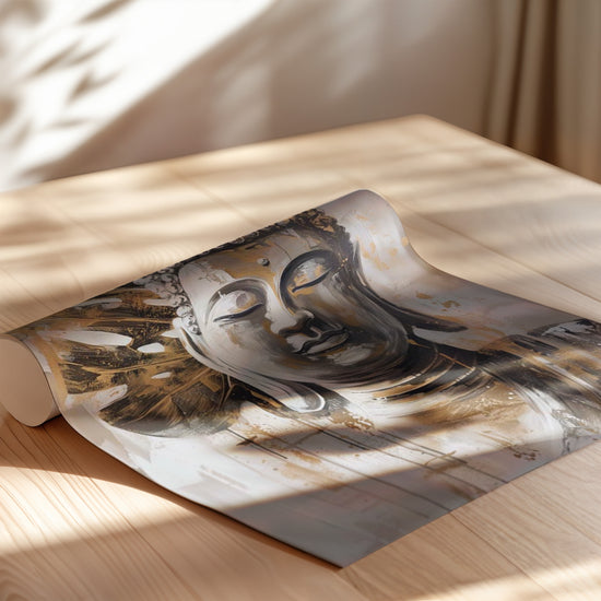 Poster Bouddha - Le calme d'un visage en pleine méditation — Vierge - poster-enroullé