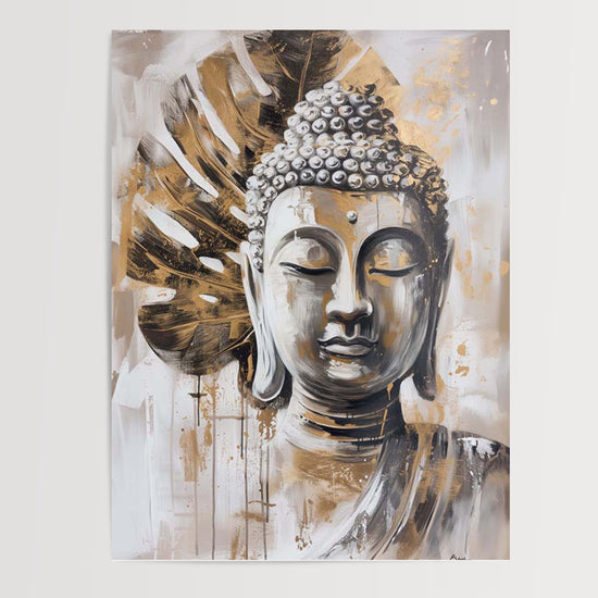 Poster Bouddha - Le calme d'un visage en pleine méditation — Vierge - poster-presentation-produit