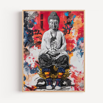Buddha Street-Art Poster – Ruhe und urbane Energie