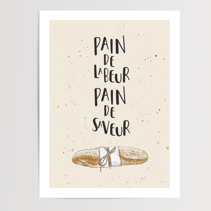 Poster Boulangerie - Pain de labeur, hommage au pain et au travail — Vierge - poster-presentation-produit — passe-partout blanc