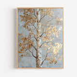 Poster Bouleau d'automne - Lumière dorée et douceur apaisante