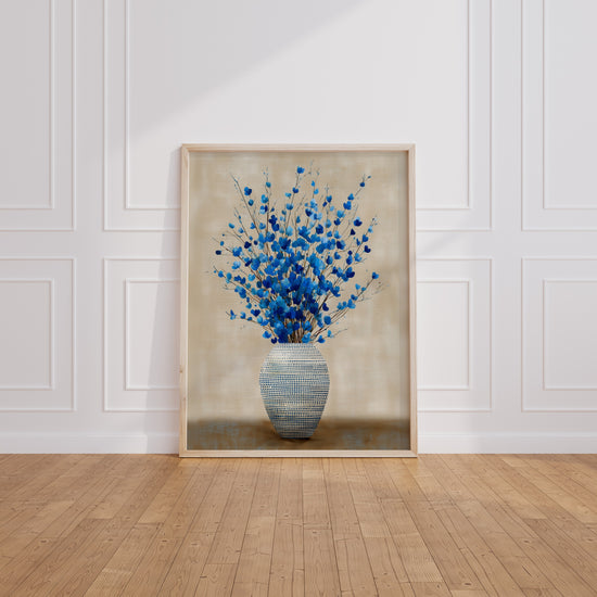 Poster Bouquet de fleurs bleues - Un souffle d'air léger sur vos murs — Vierge - living-room